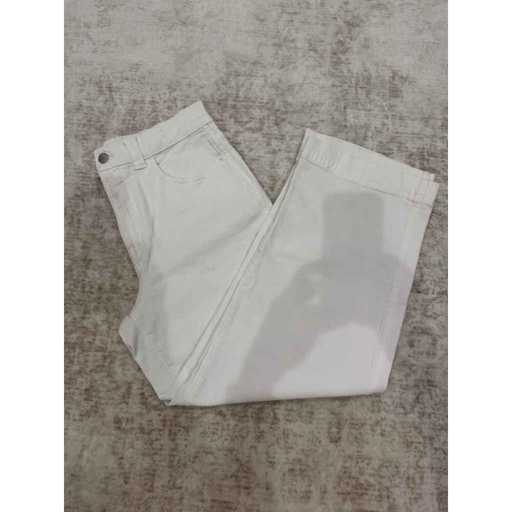 Madewell The Perfect Vintage Wide-Leg Crop Jean White 28P Petite